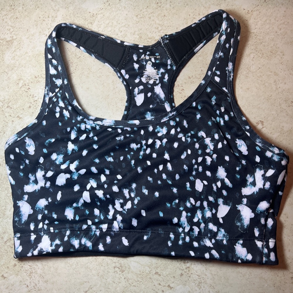 Layer 8 Women Qwick-Dry Sports‎ Bra Size Medium Black Racerback High Impact